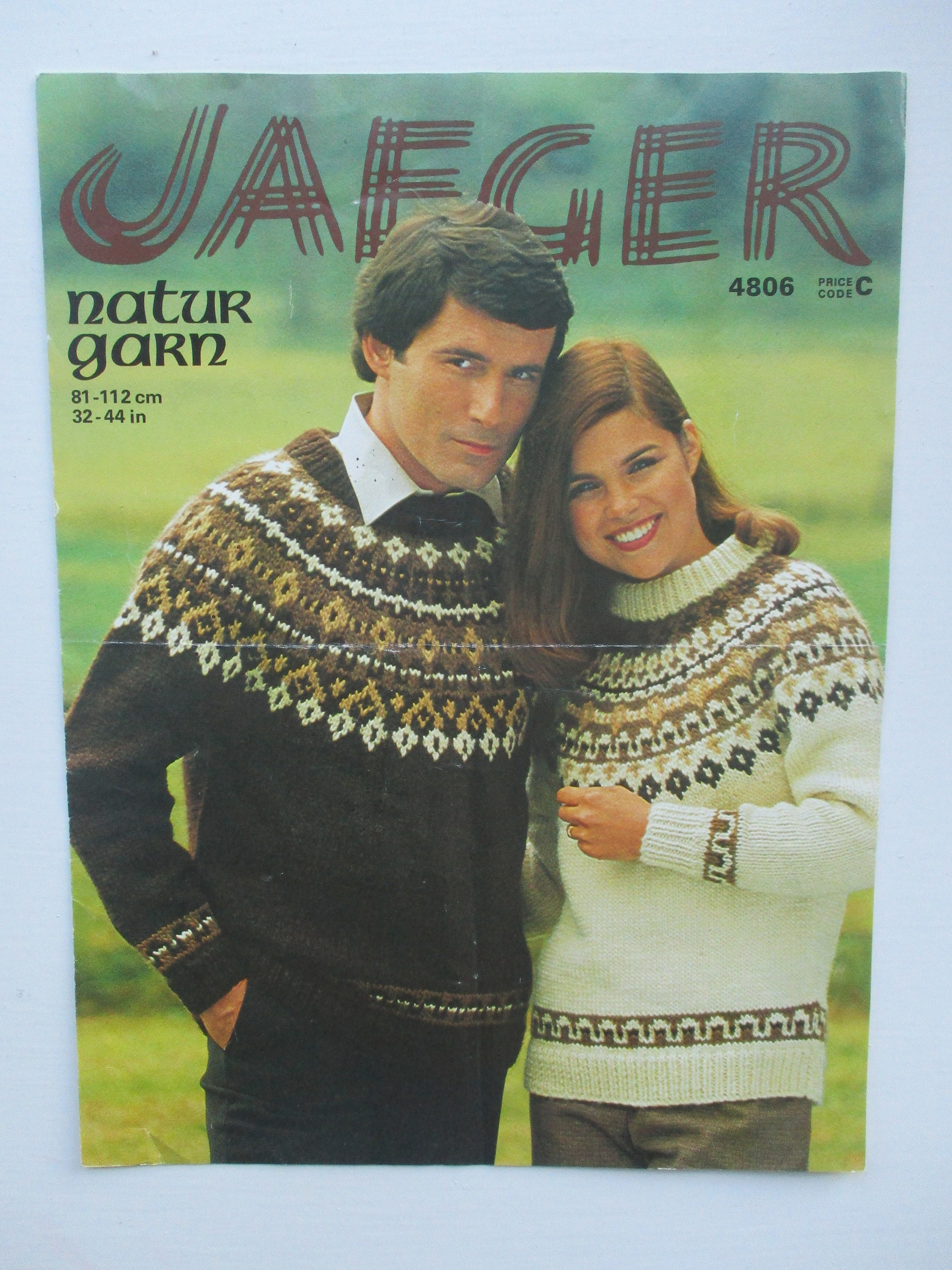 Winter Fairisle Chunky Jumper Pattern, Adult Sweater, Jaeger