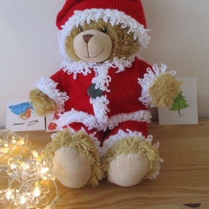 Father Christmas Teddy clothes, Santa Claus Build a Bear outfit, Christmas gift small Teddy Bear, Plushie, Jellycat