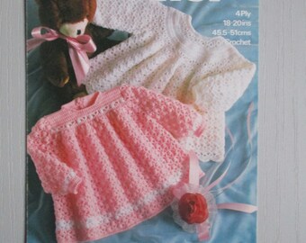 Crochet angel tops,  Baby Crochet Pattern, 4ply knitting yarn, Marriner 1887