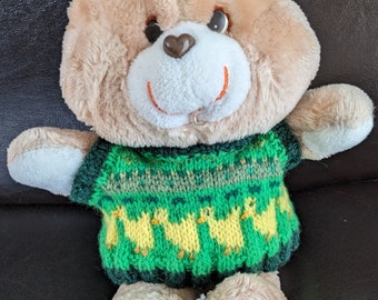 Fair Isle Knit Teddy Vest: OOAK Plushie Top for Build-a-Bear, Jellycat, Dolls & Small sizes