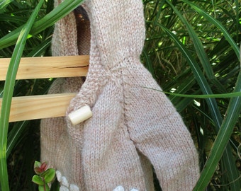 Bear newborn hoodie, handmade baby, animal knit, first coat, top with ears, paws, baby coat, baby gift, bear, hooded baby jacket, clothes