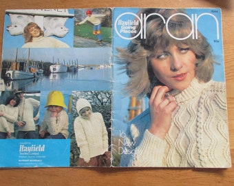 Family Aran Knitting Book, Hayfield Going Places, 7044, Aran patterns, vintage aran booklet,  retro knitting pattern