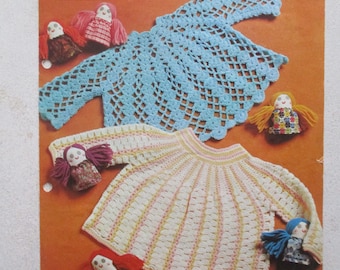 Baby Angel tops,  Baby Crochet Pattern, original, retro, Patons 2403 , 3ply knitting yarn