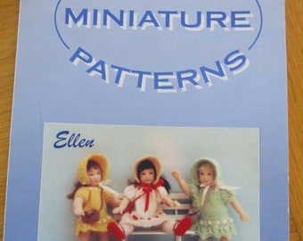 Ellen, 3inch doll, 1920s fashion, Miniature Doll Knitting Pattern, Period Patterns, Lesley Roberts,