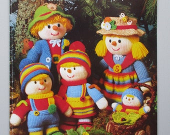 Vogelscheuchen Familie Puppen Strickmuster: Jean Greenhowe