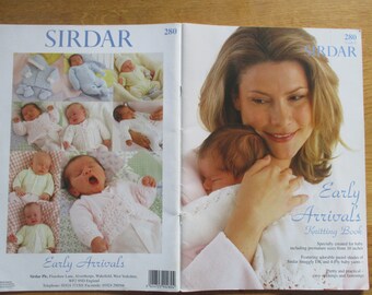 Early Arrivals Knitting Book,  Baby Knitting, Sirdar 280 booklet, Shawl, baby patterns, easy patterns, premature sizes