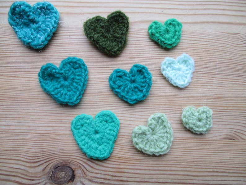 flat lay prop idea crochet hearts Valentine craft supply crochet love patches heart applique flatlay prop handmade heart notion