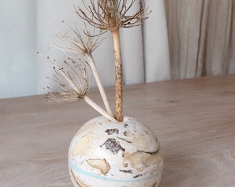 Jarrón globo de resina ecológica Driftwood, jarrón de arte