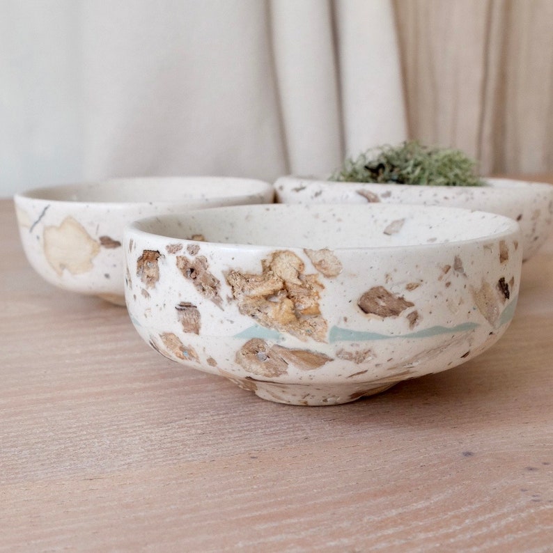 small eco resin bowl with recycled wood image 1