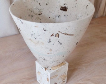 Lichen and driftwood large vessel
