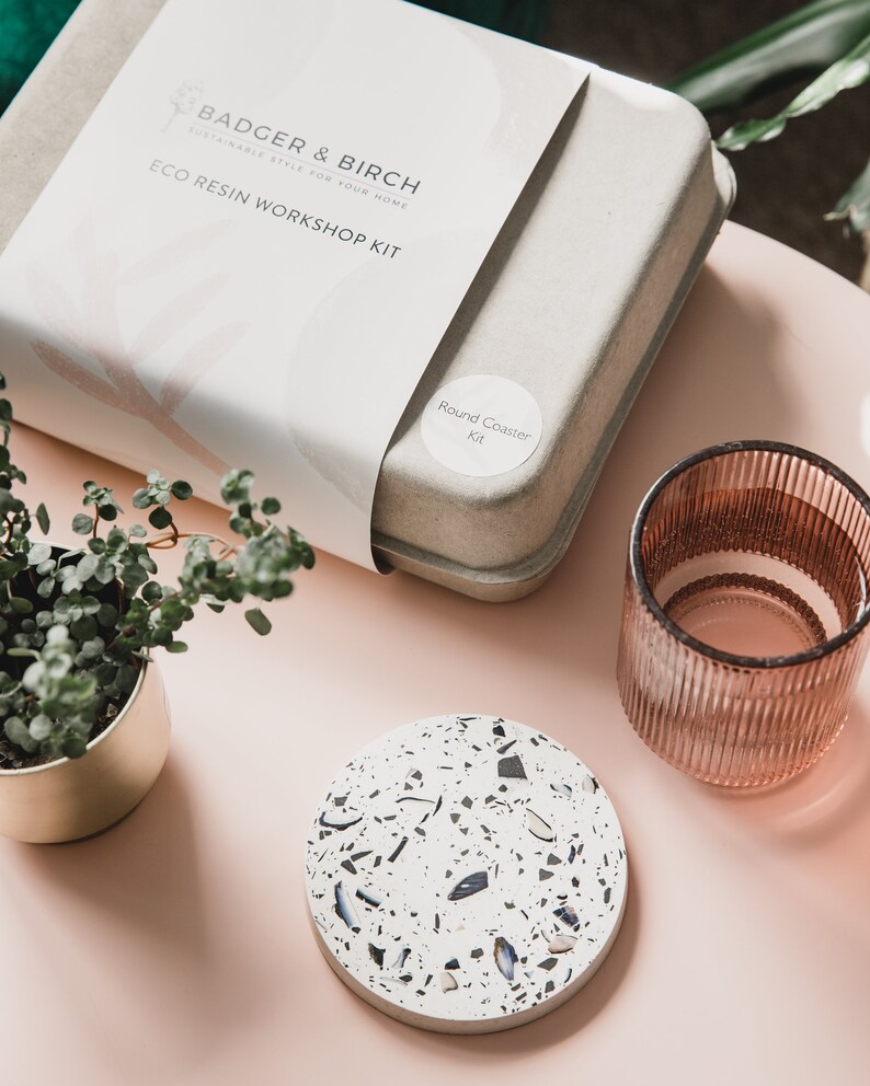 Terrazzo Coaster Making Kit Craft Kit DIY Coaster Kit Gifts Etsy