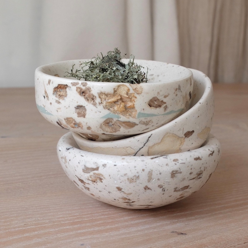 small eco resin bowl with recycled wood image 2