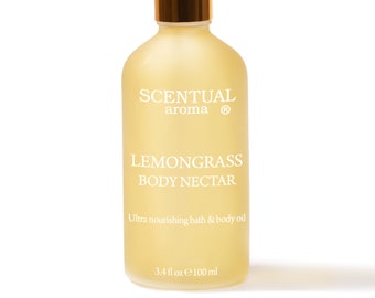 Lemongrass Body Nectar, Organic Lemongrass Bath & Body Oil, Gift Idea