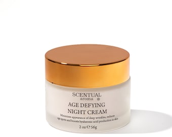 Age Defying Night Cream with Polypeptides & AHA, Organic Anti-wrinkle Face Cream, Deep Wrinkle Face Cream, Natural Skin Care