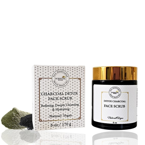 Detoxifying Charcoal Face Scrub Face Scrub For Acne Ingrown Etsy
