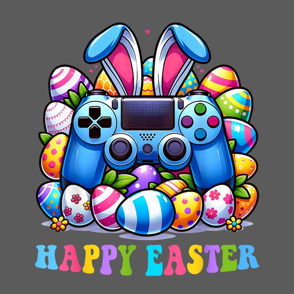 Video Game Bunny Eggs Png, Kids Easter Png, Funny Boys Eastery png, Instant Download