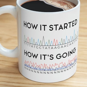 DNA Biology How it Started Funny Mug for Scientist and Geneticist - Science meme - Ceramic Mug 11oz