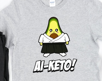 Keto Avocado Ai-Keto Ketogenic Illustration for those following a High Fat Low Carb Diet for Health and Weight Loss, Aikido Martial Arts