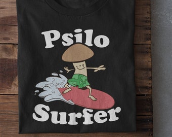 Psychedelic Mushroom Shirt, Psilo Surfer Tshirt, Vintage 70s T Shirt, Magic Mushroom Tee, Cottagecore Mushroom Unisex T-Shirt