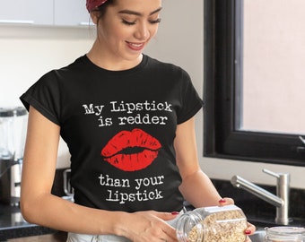 Red Lipstick T-Shirt: Girly Graphic Tee