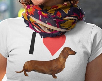 Camiseta "Amo al Dachshund": Regalo para mamá y papá perro