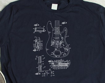 E-Gitarren Blueprint T-Shirt: Musiker Geschenk