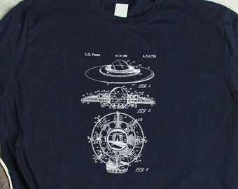 UFO Blueprint T-Shirt: Area 51 Conspiracy Art