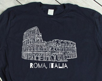 Camiseta del Coliseo de Roma: Camiseta de recuerdo italiana, camiseta de viaje unisex