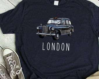 London UK Shirt, British Gift, World Traveler T Shirt, London Souvenir Tshirt, Taxicab Car Tee, Travel Unisex T-Shirt