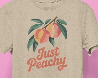 Just Peachy グラフィック Tシャツ - レトロ サマー フルーツ T シャツ