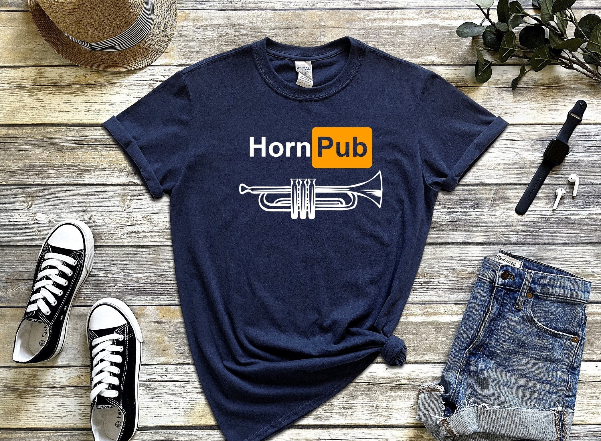 Horn Pub T-shirt: Musician Parody Tee - Etsy