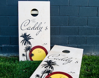 Custom Cornhole Board Set Corn Hole Boards Bean Bag Toss Wedding Cornhole Boards Beach House Decor Lake House Cornhole Set Wedding Gift Idea
