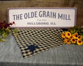 Retro Signs The Olde Grain Mill Est 1891 Date Town Rustic Store Sign Designed Vintage Look All Wood Custom Changes Free 100 USA Handmade
