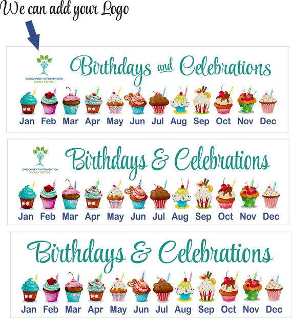Birthday calendar cupcake design office staff birthday board calendar discs  great team building idea event celebrations calendar creative - etsy