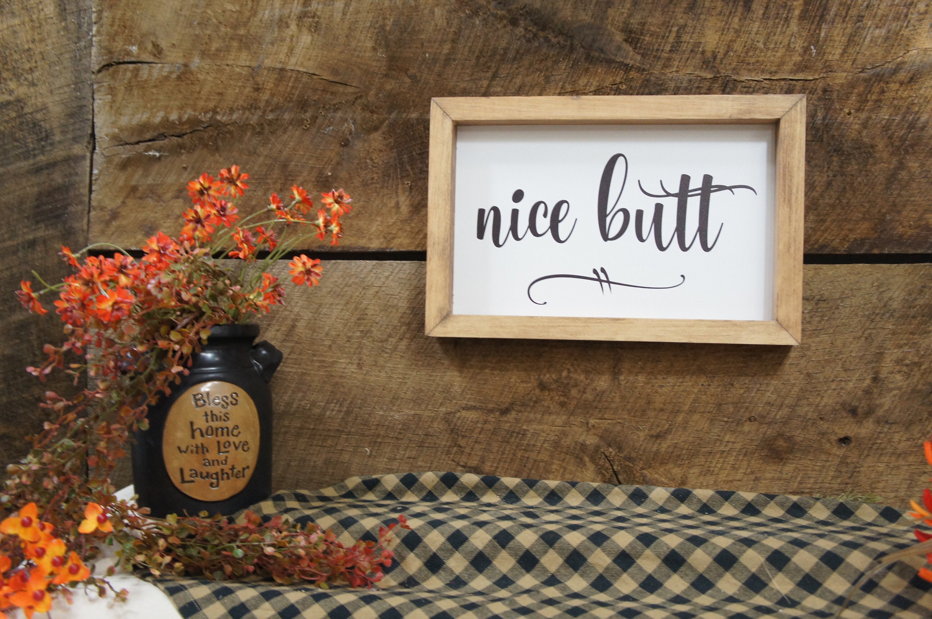 Bathroom Signs Fun Comical Sign Nice Butt Color Chgs Rustic - Etsy