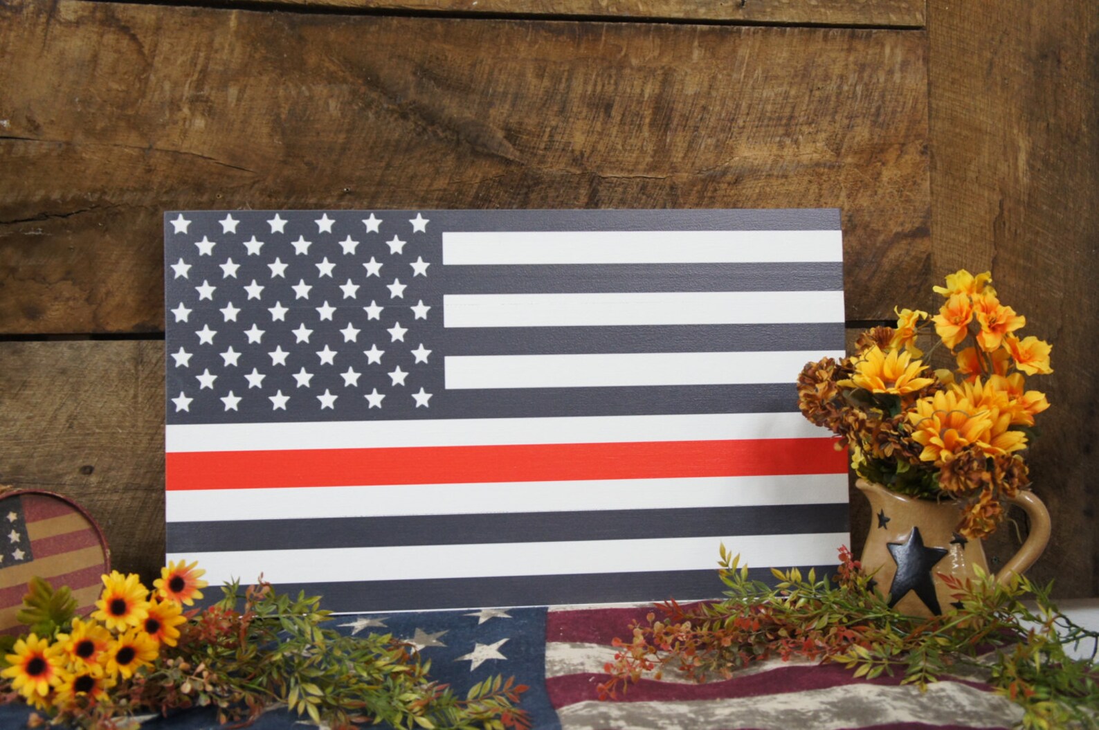 We Bleed Blue American Flag Black and White With Blue Stripe Etsy