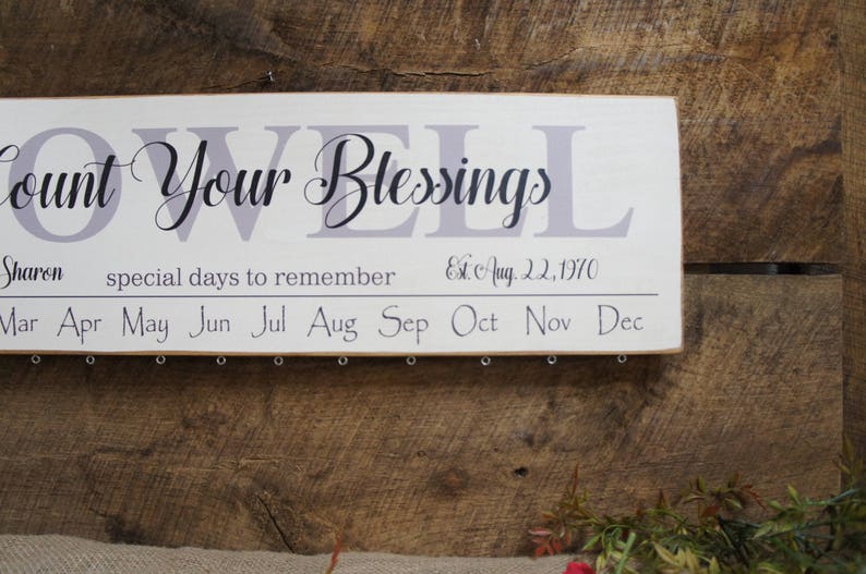 Wedding Anniversary Family Birthday Calendars Count Your Etsy