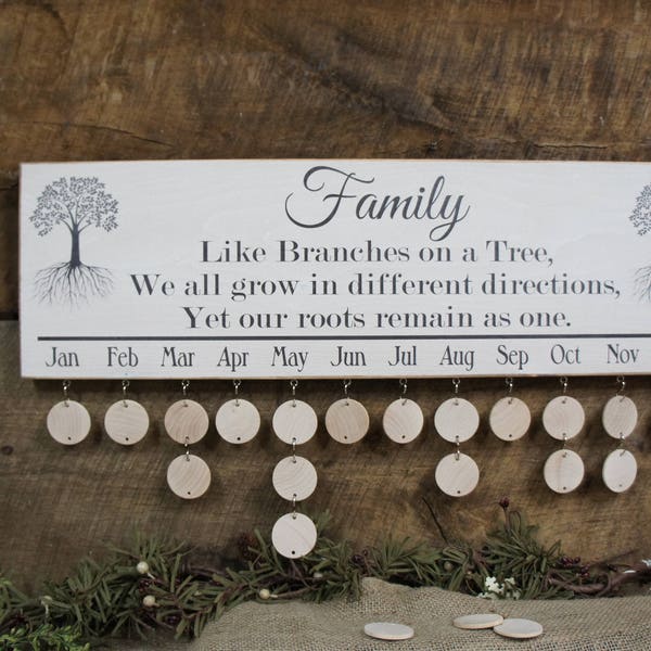 Family Tree Birthday Calendar