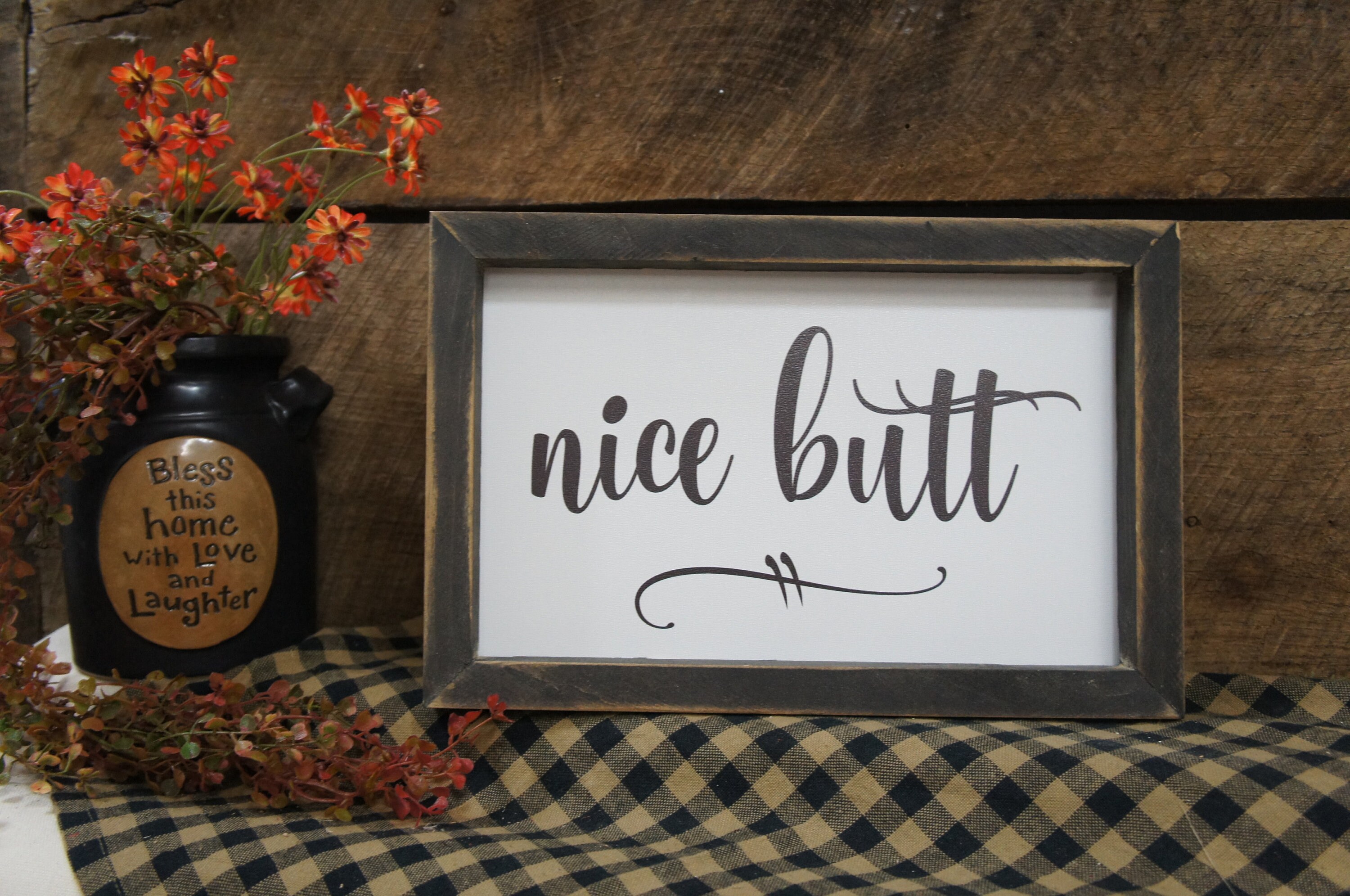 Bathroom Signs Fun Comical Sign Nice Butt Color Chgs Rustic - Etsy