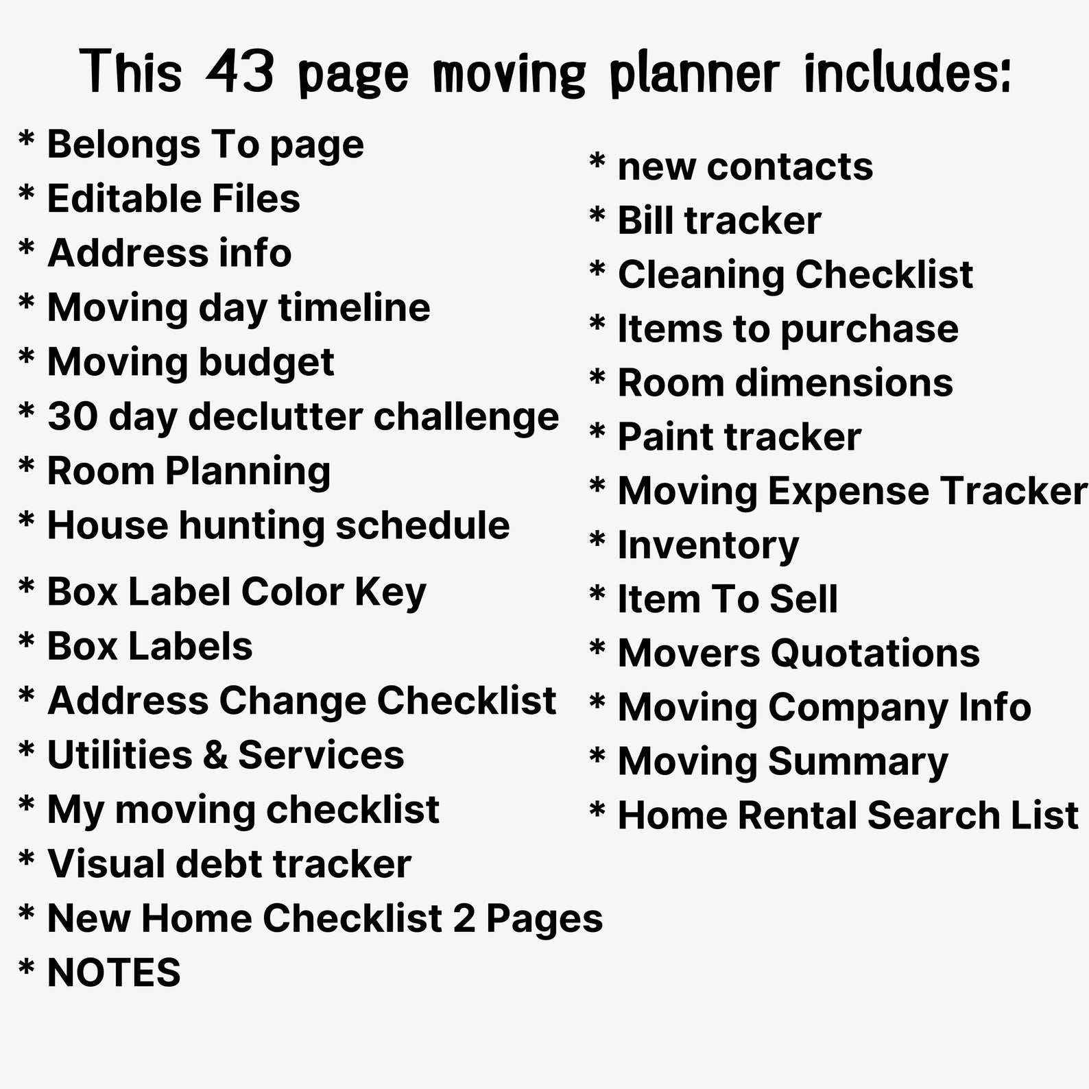 Checklist Printable, Moving Guide, Moving Checklist, Moving Planner