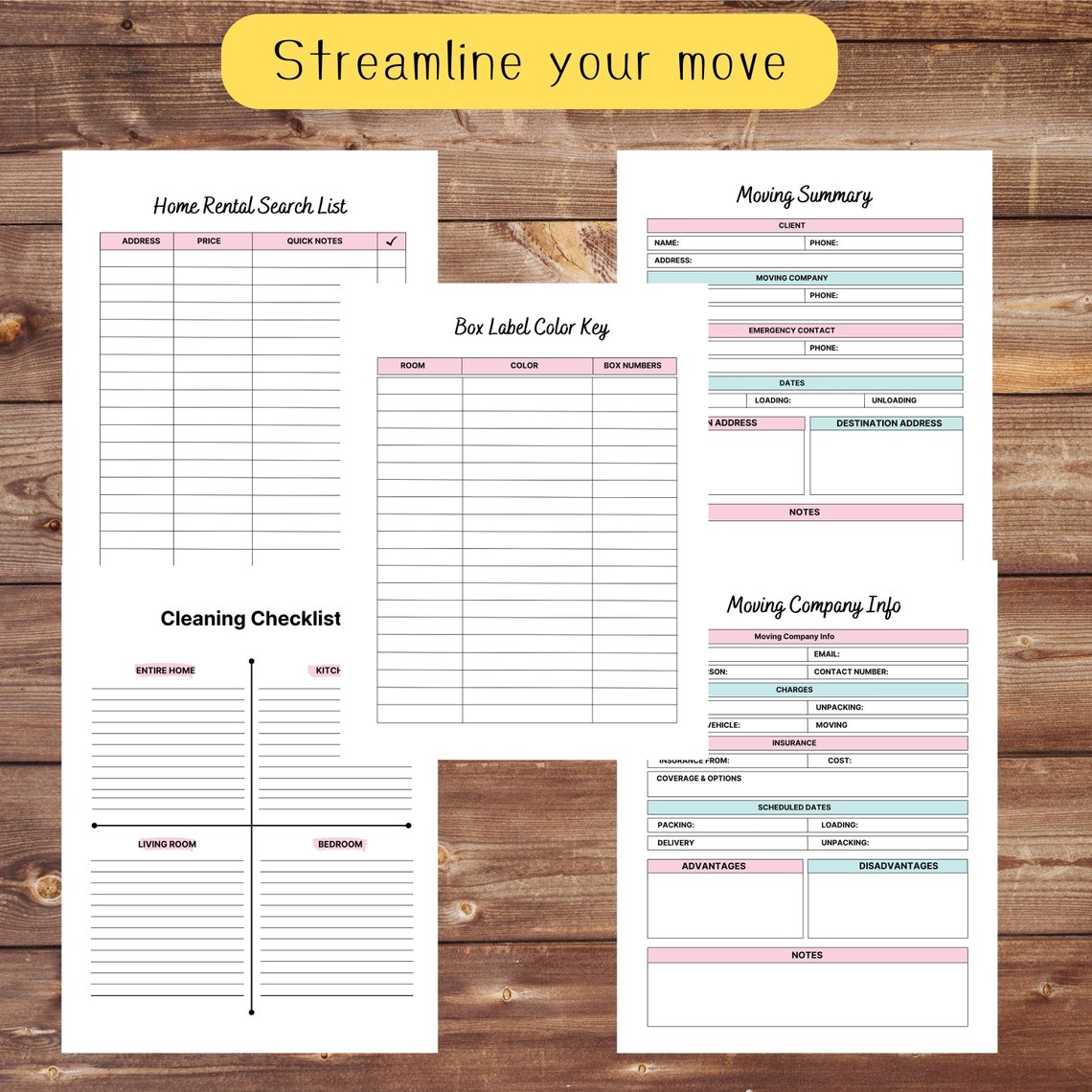 Checklist Printable, Moving Guide, Moving Checklist, Moving Planner ...