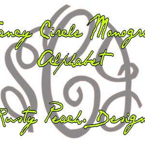 Fancy Circle Monogram Alphabet Cutting File, Download, Studio3, Silhouette Cameo, Instant Download
