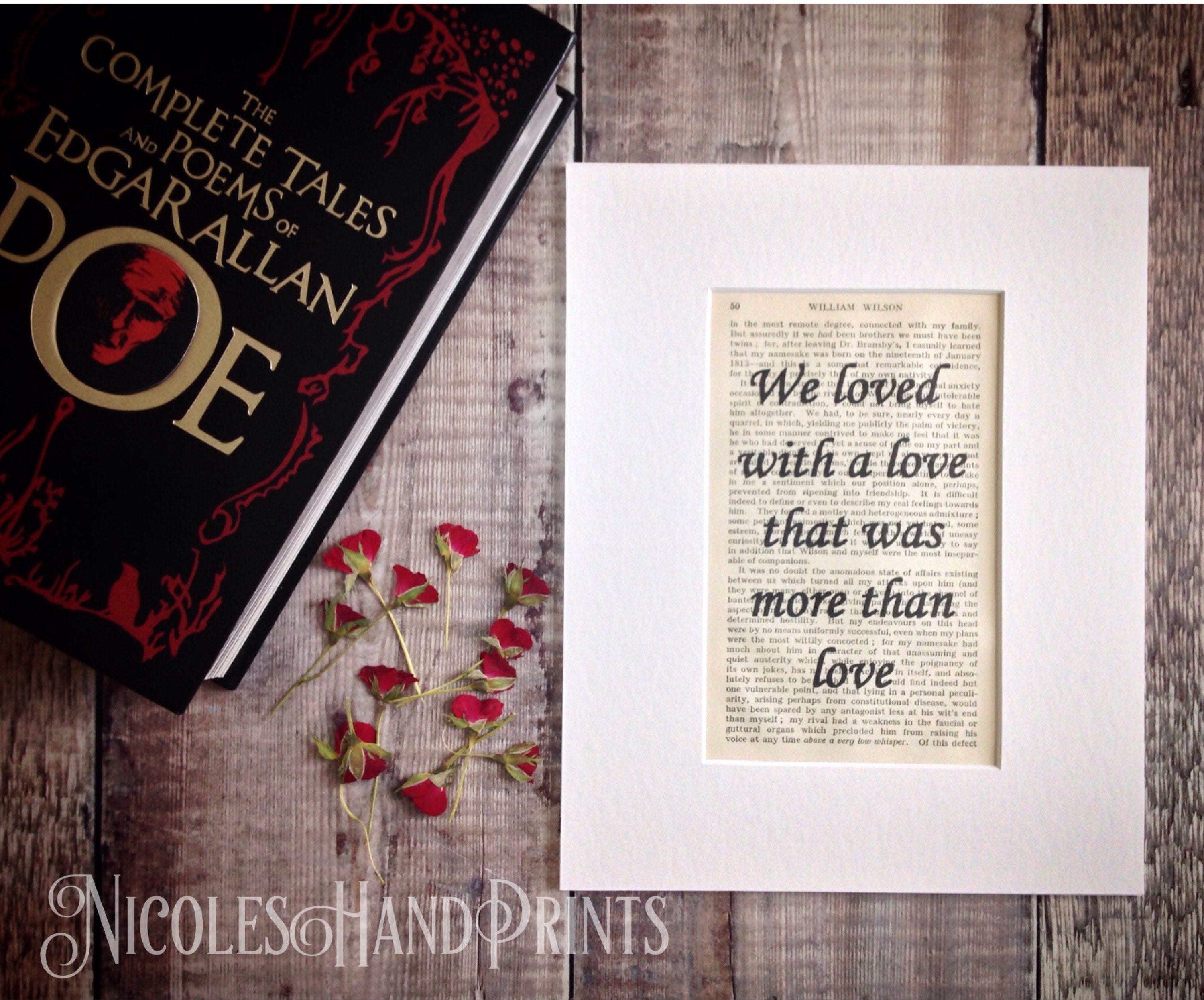Love Poetry Edgar Allan Poe Book Page Print Annabel Lee We