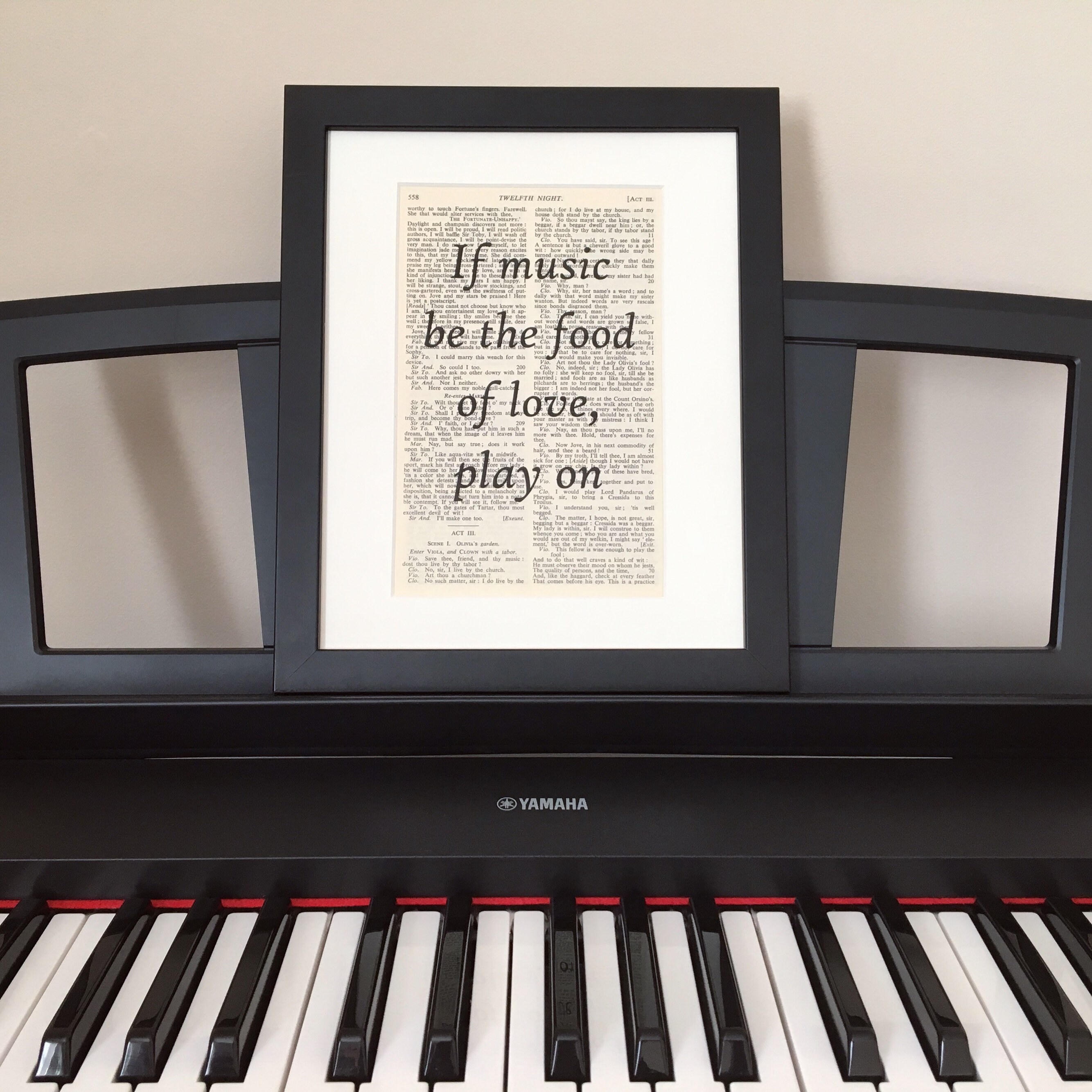 Shakespeare Love Print Valentines Gift Twelfth Night Quote Poetry