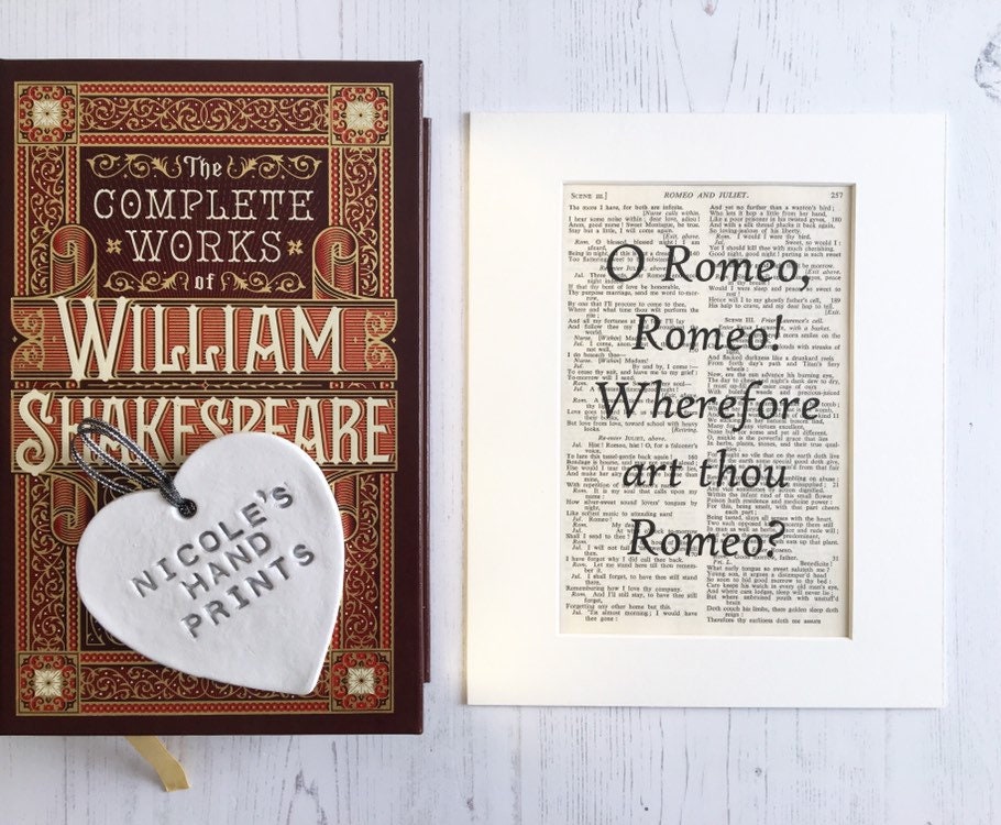 Romeo and Juliet Print Romantic Vintage Wedding Decor Romeo and Juliet Print Romantic Vintage Wedding Decor