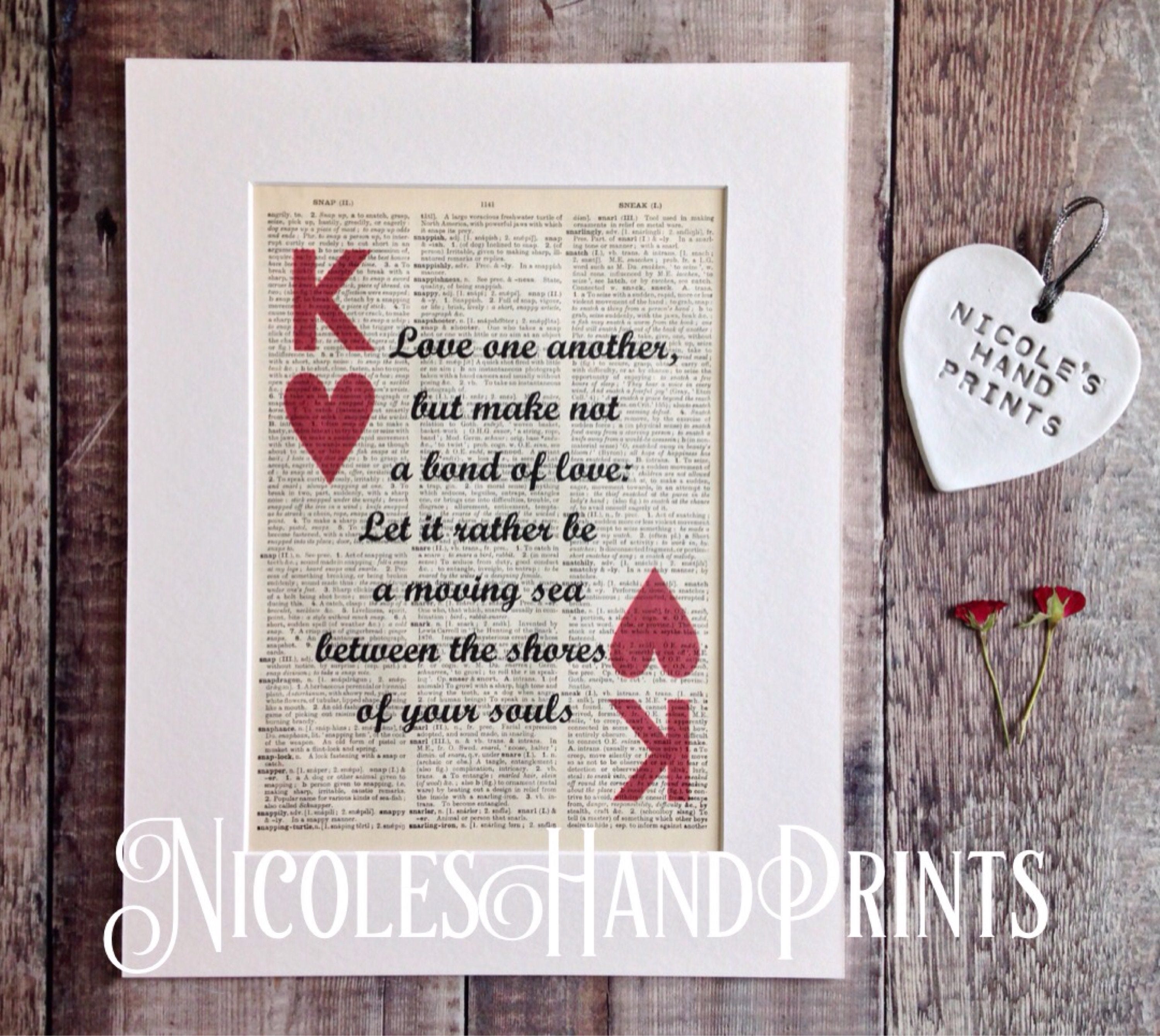 Gift Boxed King And Queen Of Hearts Love Quote Print 1st Wedding