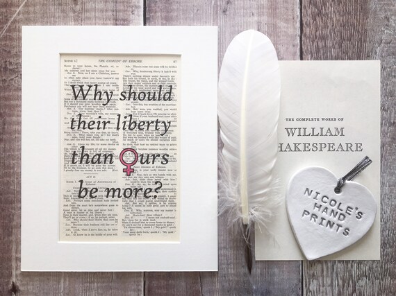 Shakespeare Quote dictionary page Print inspiration literary gift books art