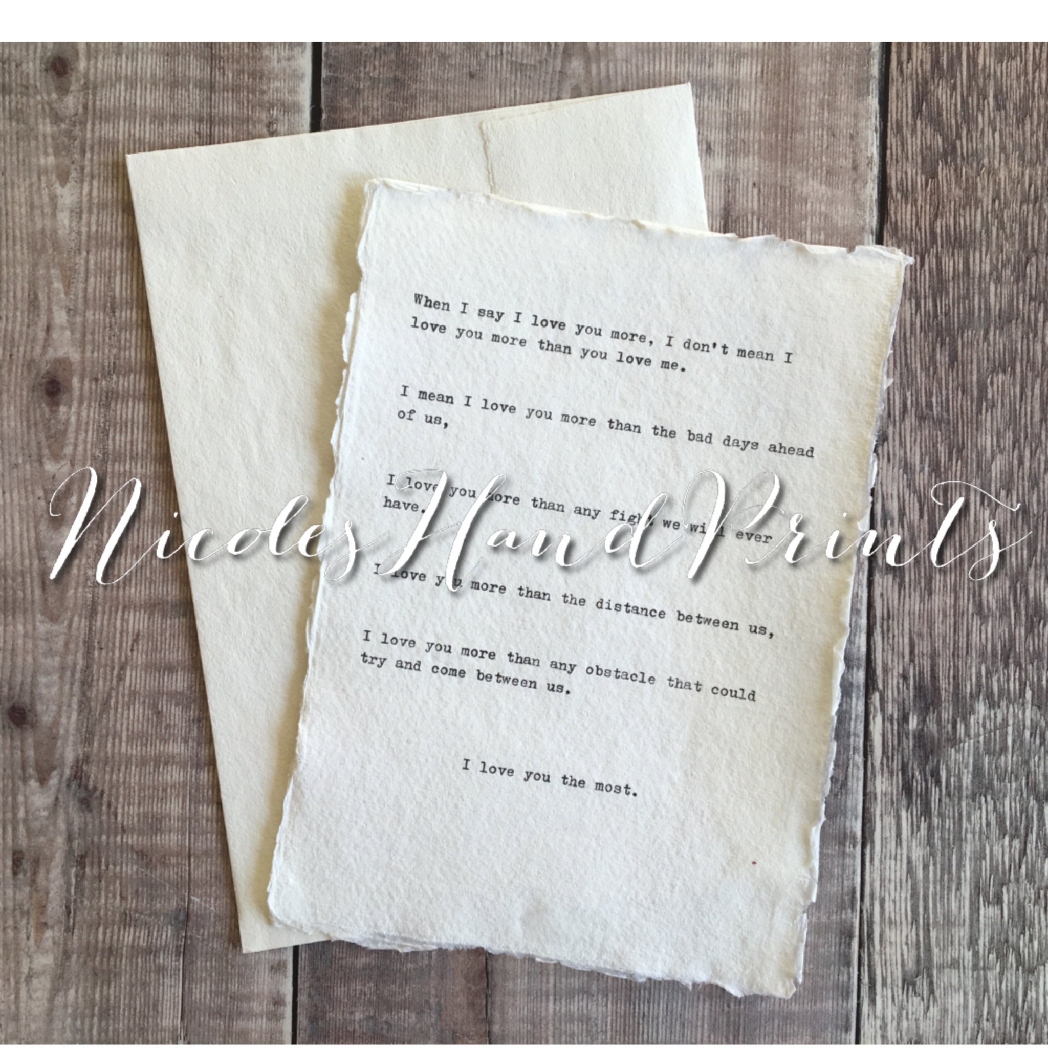 Custom Love Letter A5 Hand Typed Poem Print Marriage Proposal