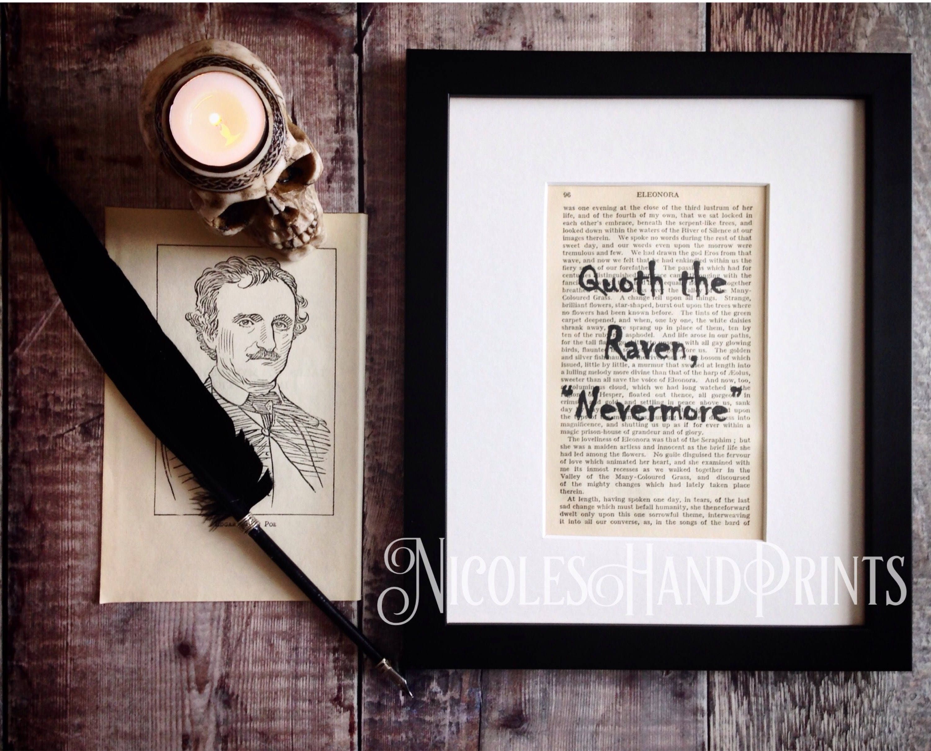 Gothic Halloween Print The Raven Edgar Allen Poe Nevermore