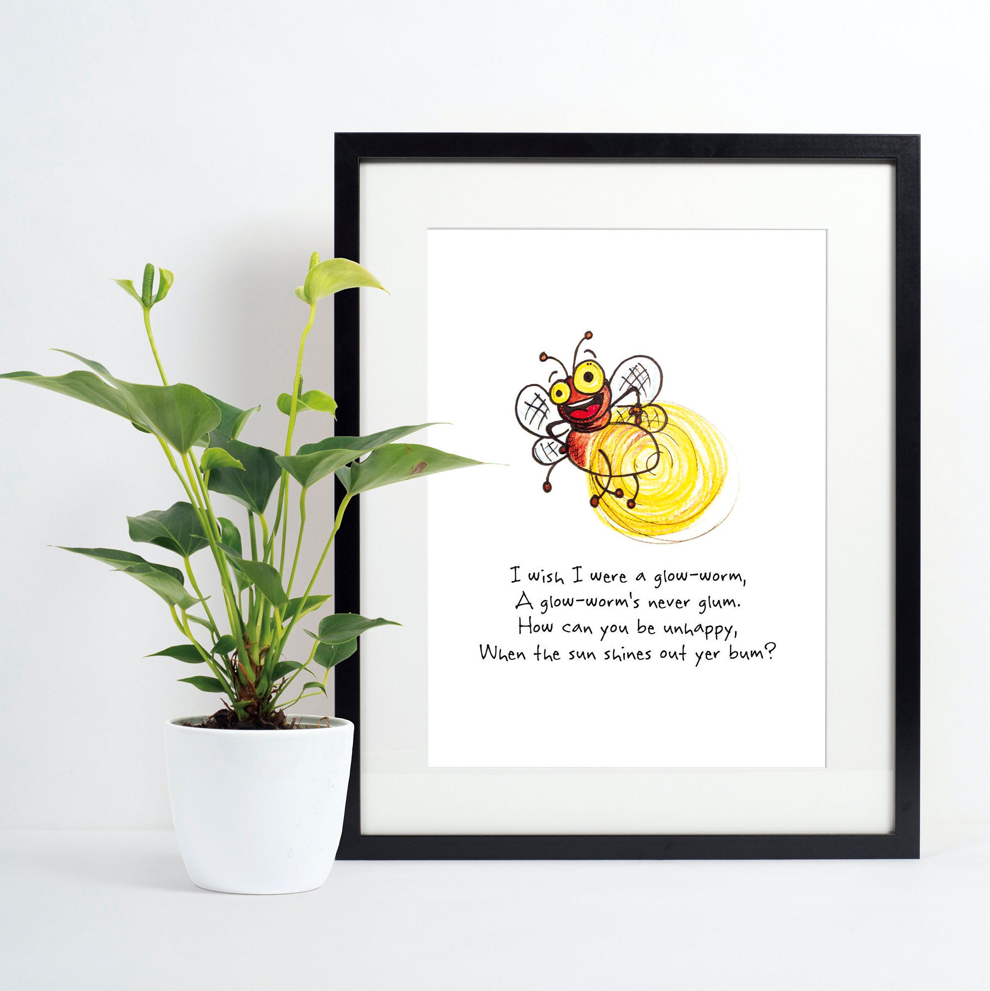 Cute Print Glowworm Poem Cheer Up Gift For Friend Etsy